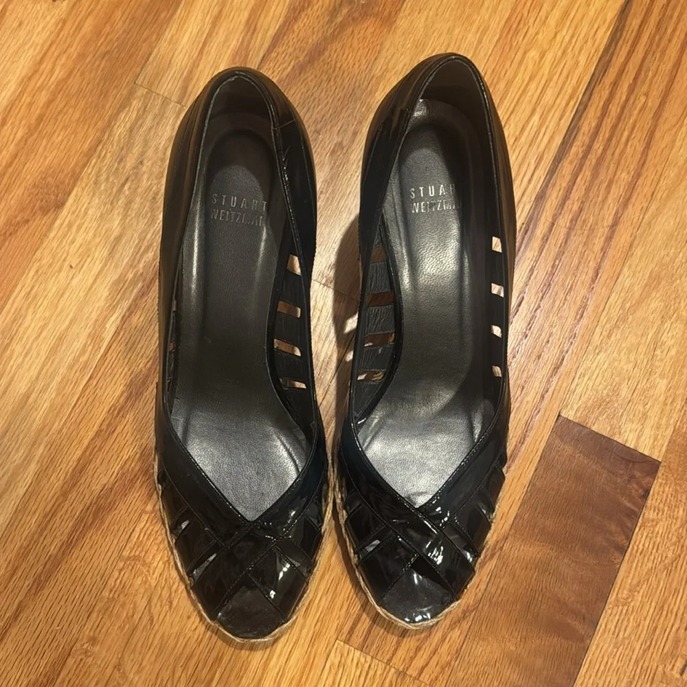 Stuart Weitzman Peep Toe Wedges - Picture 8 of 9